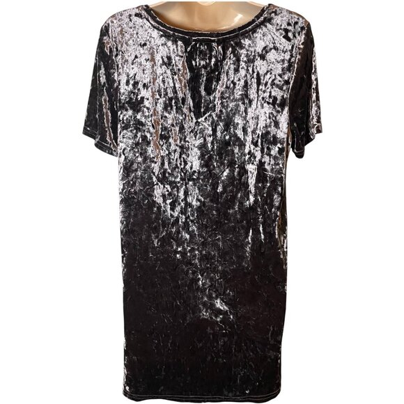 Spring & Mercer Crushed Velvet Legging Tee Tunic Sz M Pewter Whimsigoth Gothic - Picture 5 of 8